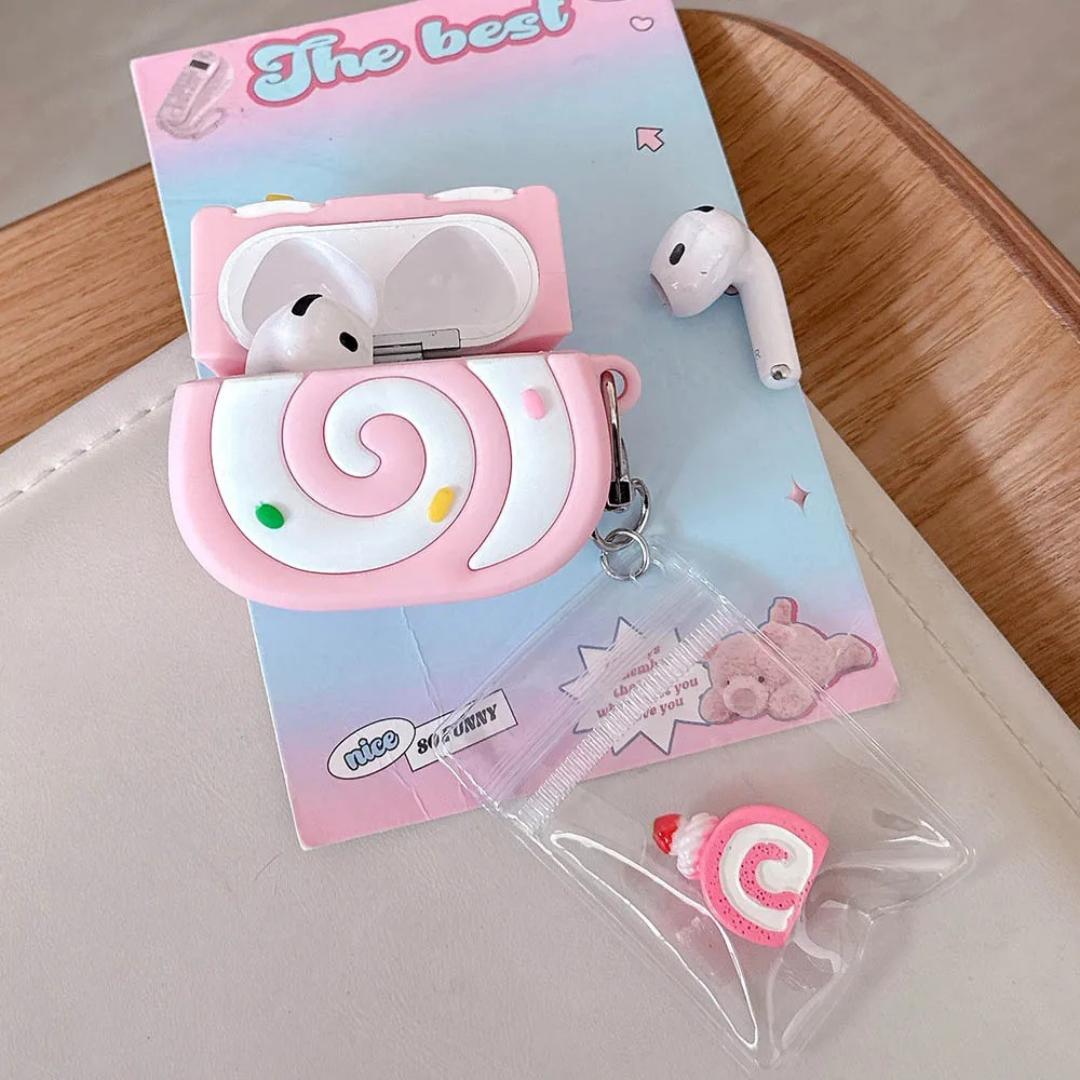 Pink Swiss Roll AirPods 4 Case Pink Swiss Roll AirPods 4 Case