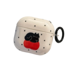 Home Polka Dot Black Cat AirPods 4 Case